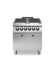 Cucina elettrica 4 piastre quadre su forno elettrico a convezione - potenza totale 22 Kw - cm 80x90x87h
