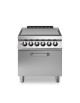 Tuttapiastra elettrico - 4 zone cottura - potenza 2x3,4 kW  - con forno elettrico statico - cm 80x90x87h
