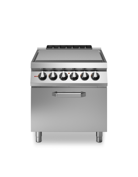 Cucina tuttapiastra elettrico con Forno ventilato elettrico a convezione - potenza totate 19,6 Kw -  cm 80x90x87h