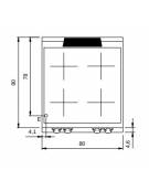 Cucina a induzione da banco per ristoranti - 4 Zone di cottura da 5 Kw - cm 80x90x28h