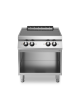 Cucina a induzione su mobile aperto per ristoranti - 4 Zone di cottura da 20 Kw - cm 80x90x87h