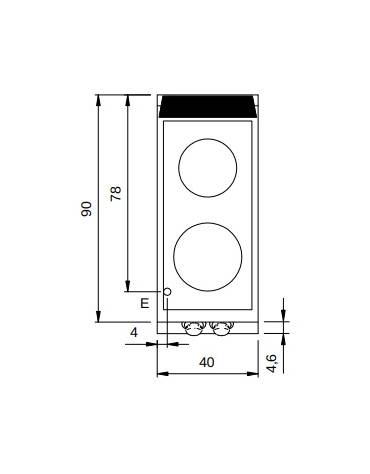 Piano di cottura elettrico ad infrarossi da banco - 2 zone cottura - potenza 2x3,4 kW  - cm 40x90x28h