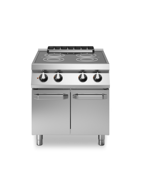Cucina elettrica ad infrarossi su vano con porta - 4 zone cottura - potenza 4x3,4 kW - cm 80x90x87h