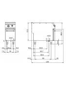 Cuocipasta elettrico 1 vasca capacità 40 lt - potenza 8,5 Kw - cm 40x90x87h