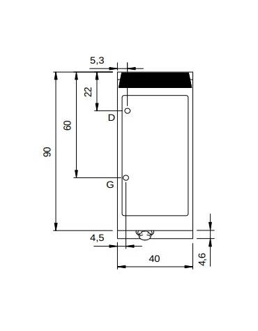 Bagnomaria a gas su vano con porta - 1 vasca per GN1/1 + GN1/3 - potenza 3 Kw - cm 40x90x87h