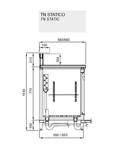 Banco bar refrigerato 5 sportelli motore interno da cm. 350