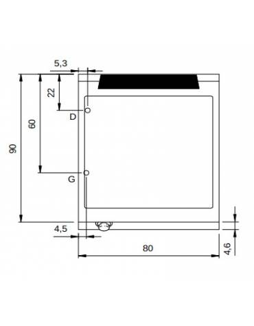 Bagnomaria a gas da banco - 2 vasche - capacità per 2xGN1/1 + 2xGN1/3 - potenza 2x3 Kw - cm 80x90x25h