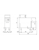 Friggitrice a gas su mobile con  vasca libera e bruciatori esterni - 1 Vasca da lt. 13 - potenza 12 Kw - cm 40x90x87h