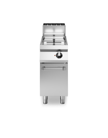 Friggitrice a gas su mobile con vasca libera e bruciatori esterni - 1 Vasca da lt. 17 - potenza 16 Kw - cm 40x90x87h