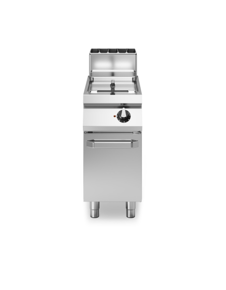 Friggitrice a gas su mobile con vasca libera e bruciatori esterni - 1 Vasca da lt. 21 - potenza 19 Kw - cm 40x90x87h