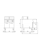 Friggitrice a gas su mobile con 2 vasche libere e bruciatori esterni - 2 Vasche da lt. 13+13 - potenza 12+12 Kw - cm 80x90x87h