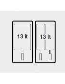 Friggitrice a gas su mobile con 2 vasche libere e bruciatori esterni - 2 Vasche da lt. 13+13 - potenza 12+12 Kw - cm 80x90x87h