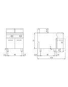 Friggitrice a gas su mobile con 2 vasche libere e bruciatori esterni - 2 Vasche da lt. 21+21 - potenza 19+19 Kw - cm 80x90x87h