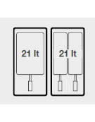 Friggitrice a gas su mobile con 2 vasche libere e bruciatori esterni - 2 Vasche da lt. 21+21 - potenza 19+19 Kw - cm 80x90x87h