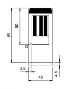 Friggitrice a gas su armadio chiuso - 1 vasca da 22 lt - Bruciatori in vasca - potenza 10 Kw - cm 40x90x87h