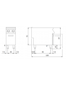 Friggitrice elettrica professionale 2 vasche Lt 8+8 - resistenze rotanti - cm 40x90x87h