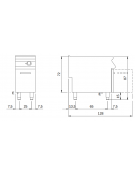 Friggitrice elettrica su armadio chiuso  - 1 vasca da 13 lt - Resistenze rotanti - cm 40x90x87h