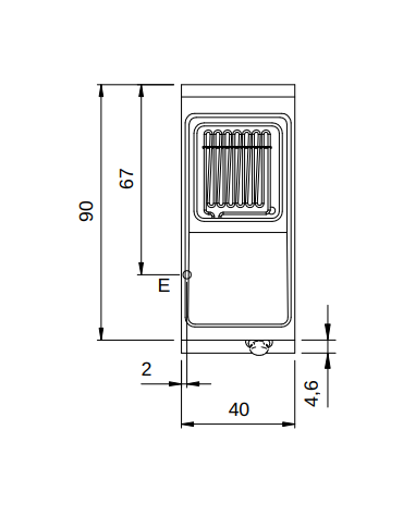 Friggitrice elettrica su armadio chiuso - 1 vasca da 13 lt - Resistenze rotanti - cm 40x90x87h