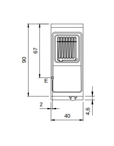 Friggitrice elettrica su armadio chiuso - 1 vasca da 21 lt - Resistenze rotanti - cm 40x90x87h