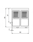 Friggitrice elettrica su armadio chiuso 2 vasche da 13+13 lt. - Resistenze rotanti - cm 80x90x87h