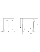 Friggitrice elettrica su armadio chiuso 2 vasche da 13+13 lt. - Resistenze rotanti - cm 80x90x87h