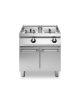 Friggitrice elettrica su armadio chiuso 2 vasche da 21+21 lt. - Resistenze rotanti - cm 80x90x87h