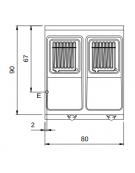 Friggitrice elettrica su armadio chiuso 2 vasche da 21+21 lt. - Resistenze rotanti - cm 80x90x87h