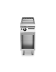 Fry Top a gas piastra liscia cromata su armadio aperto - potenza 10 Kw - cm 40x90x87h