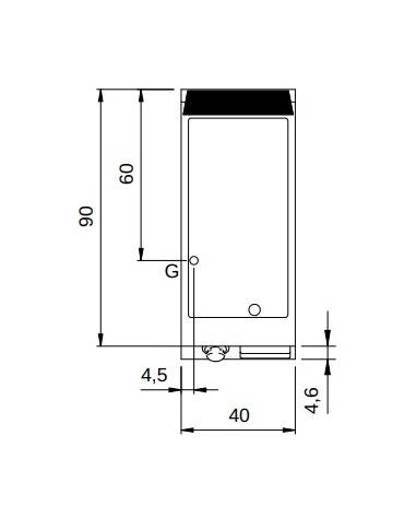 Fry Top a gas su vano con porta, piastra singola liscia cromata - potenza totale 10,5 kW - cm 40x90x87h