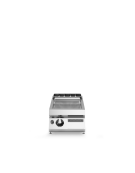 Fry Top a gas con piastra rigata cromata versione top da banco - potenza 10,5 Kw - cm 40x90x28h
