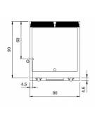 Fry Top a gas con piastra cromata 2/3 liscia e 1/3 rigata versione da banco - cm 80x90x28h