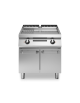 Fry Top elettrico su vano con 2 porte, piastra 2/3 liscia 1/3 rigata cromata - potenza totale 15 kW - cm 80x90x87h