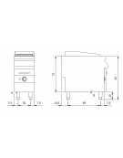 Griglia ad acqua grill a gas su armadio chiuso - 1 zona di cottura - potenza 11 Kw - cm 40x90x87h