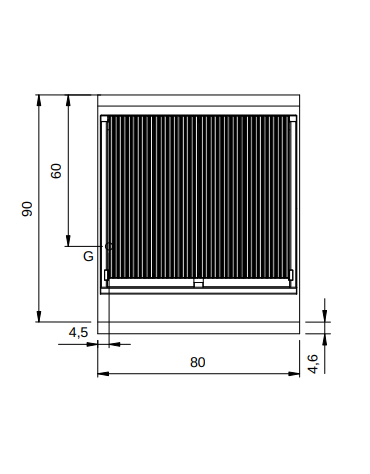 Griglia ad acqua a gas doppia su armadio chiuso - 2 zone di cottura - potenza totale 22 Kw - cm 80x90x87h