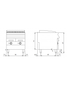 Griglia ad acqua a gas doppia su armadio chiuso - 2 zone di cottura - potenza totale 22 Kw - cm 80x90x87h