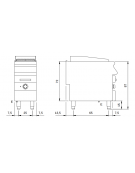 Griglia ad acqua elettrica su mobile chiuso - 1 zona di cottura - potenza 7,5 Kw - cm 40x90x87h