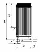 Griglia a pietra lavica a gas da banco - 1 zona di cottura in acciaio inox - cm 40x90x28h