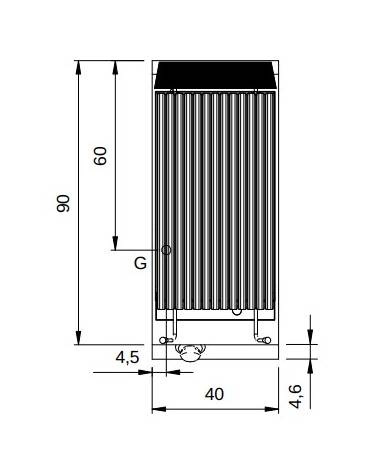 Griglia a pietra lavica a gas da banco - 1 zona di cottura in acciaio inox - cm 40x90x28h