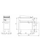 Griglia a pietra lavica su vano aperto - 1 zona di cottura in acciaio inox - cm 40x90x87h