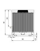 Griglia a pietra lavica a gas da banco - 2 zone di cottura in acciaio inox - cm 80x90x28h