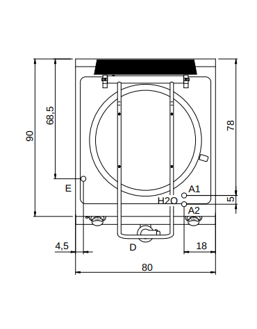 Pentola elettrica, riscaldamento diretto - capacità 100 lt - potenza 12,1 Kw - cm 80x90x87h