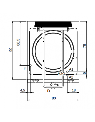 Pentola elettrica riscaldamento indiretto capacità 150 Lt. - potenza 21,3 Kw - cm 80x90x87h