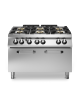Cucina a gas 6 fuochi con piano stampato e forno a gas maxi - 4 Fuochi da 10 KW e 2 da 6 Kw - cm 120x90x87h