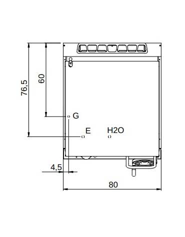 Brasiera a gas manuale capacità 80 lt - Vasca ribaltabile in acciaio inox - cm 80x90x87h