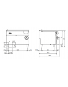 Brasiera elettrica ribaltamento manuale, capacità 120 lt. - Vasca in acciaio inox- cm 120x90x87h