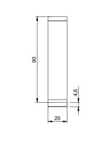 Elemento neutro da banco per cucina professionale - cm 20x90x28h