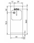 Elemento neutro con lavello, su vano aperto - cm 40x90x87h