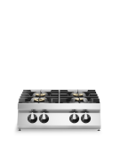 Cucina a gas 4 fuochi da banco con piano stampato - Potenza totale Kw 21,5 - cm 80x73x28h