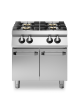 Cucina a gas 4 fuochi su vano con 2 porte - piano stampato - Potenza totale Kw 21,5 - cm 80x73x87h