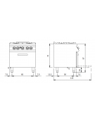 Cucina a gas 4 fuochi con piano stampato e forno a gas - potenza totale 29,5 Kw - cm 80x73x87h